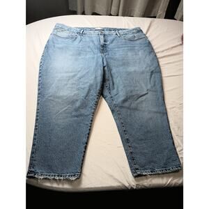 Good American Women's Light Wash Jeans Distressed Bottoms, Size 24